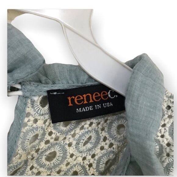 Renee C. Women’s Short Sleeve Teal Tunic Blouse Size Large NWOT - Picture 3 of 7